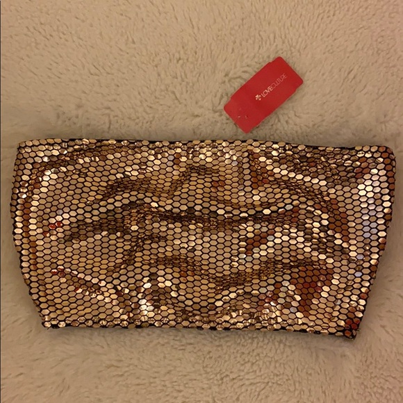 Love Culture Tops - Love Culture gold sparkly tube top